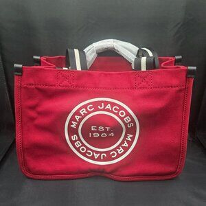 Marc Jacobs Medium Logo Canvas Tote Bag / H050M06FA21-629 Savvy Red